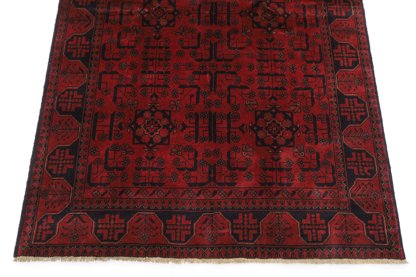 127 x 193 cm | Red Khal Mohammadi Afghan Tribal Hand Knotted Wool Carpet