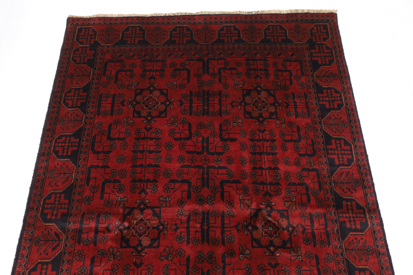 127 x 193 cm | Red Khal Mohammadi Afghan Tribal Hand Knotted Wool Carpet