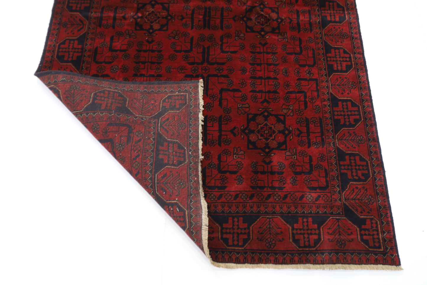 127 x 193 cm | Red Khal Mohammadi Afghan Tribal Hand Knotted Wool Carpet