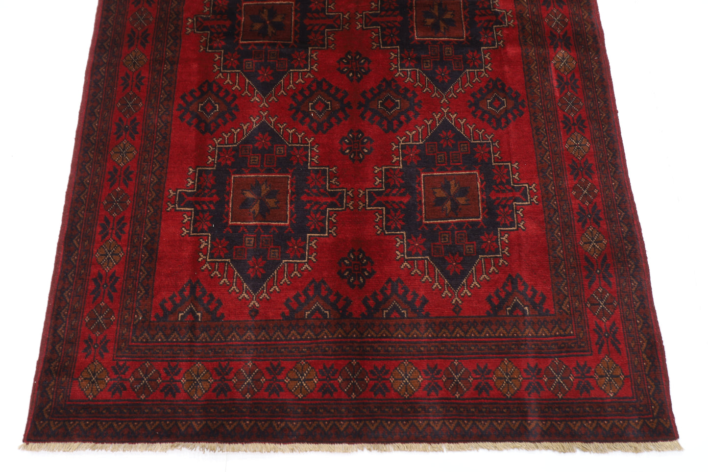 130 x 200 cm | Red Khal Mohammadi Afghan Tribal Hand Knotted Wool Carpet