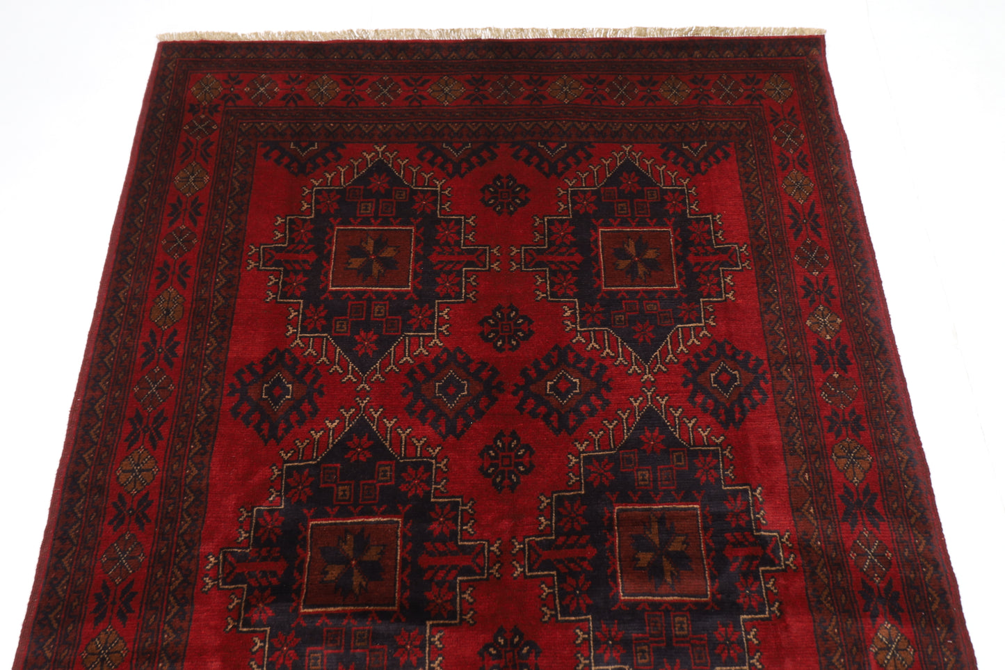 130 x 200 cm | Red Khal Mohammadi Afghan Tribal Hand Knotted Wool Carpet