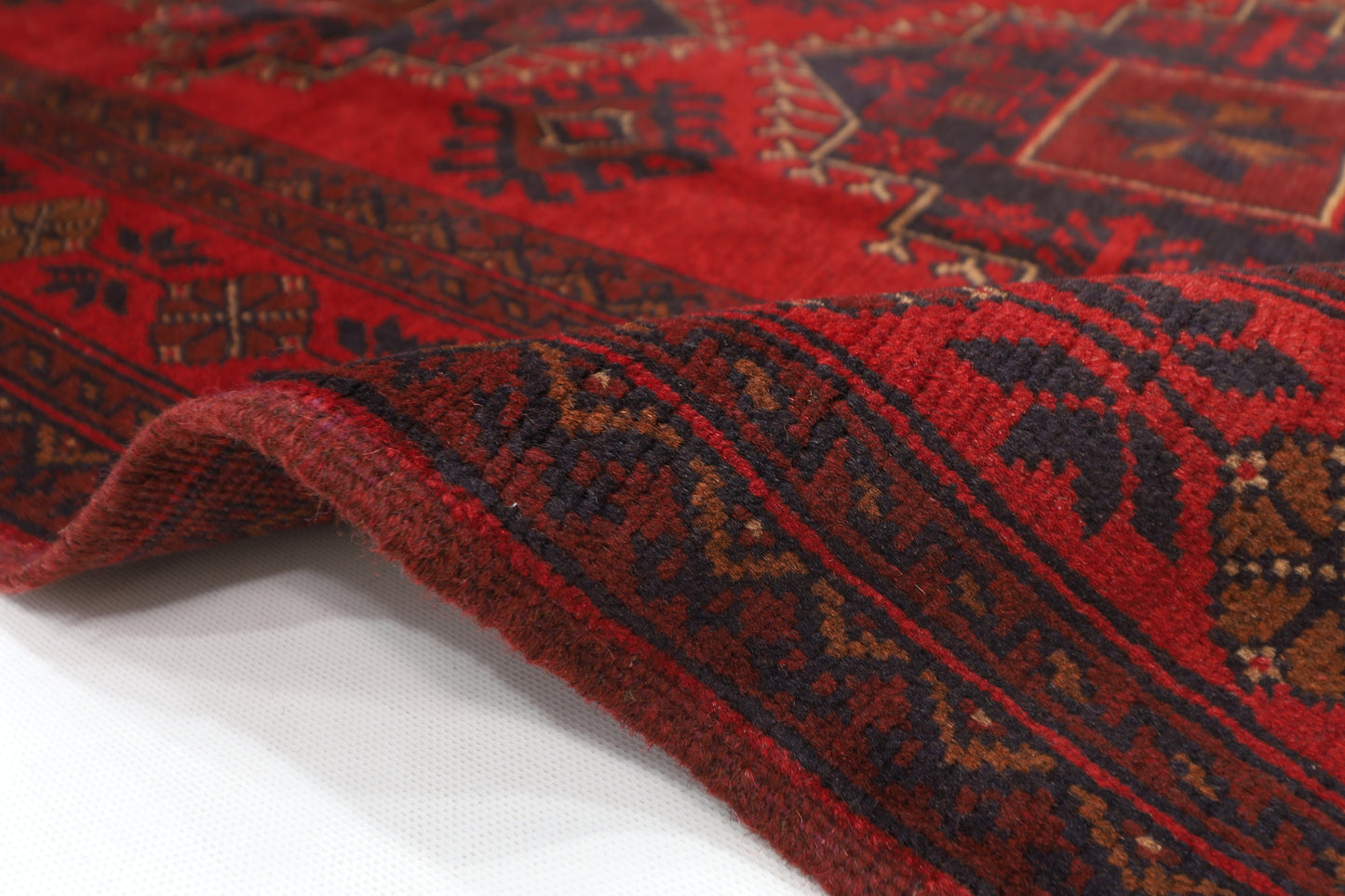 130 x 200 cm | Red Khal Mohammadi Afghan Tribal Hand Knotted Wool Carpet