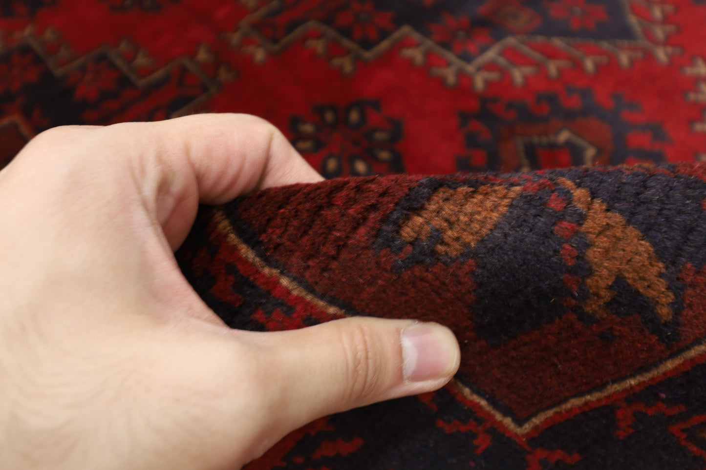 130 x 200 cm | Red Khal Mohammadi Afghan Tribal Hand Knotted Wool Carpet