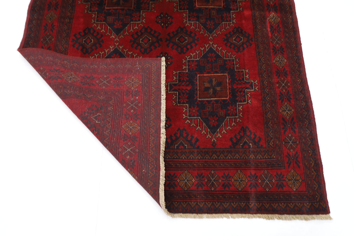 130 x 200 cm | Red Khal Mohammadi Afghan Tribal Hand Knotted Wool Carpet