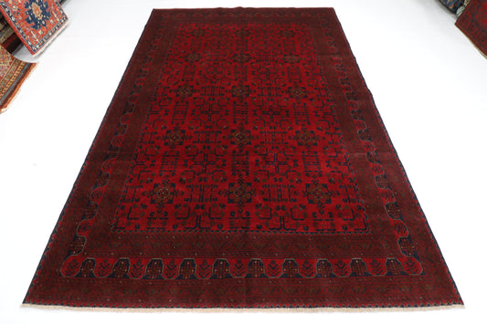 205 x 295 cm | Red Khal Mohammadi Afghan Tribal Hand Knotted Wool Carpet