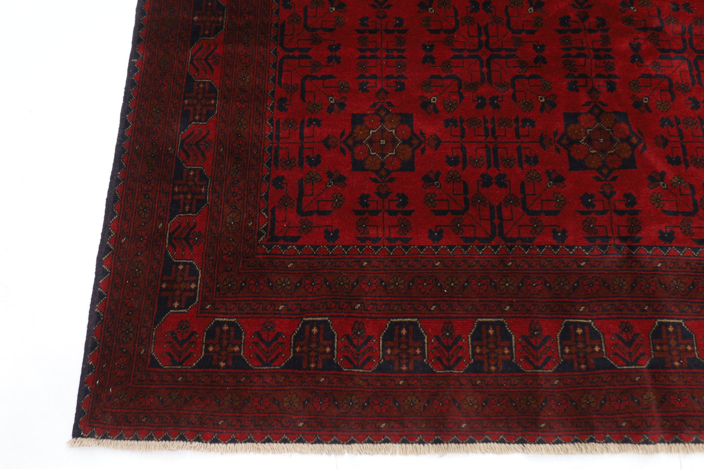 205 x 295 cm | Red Khal Mohammadi Afghan Tribal Hand Knotted Wool Carpet