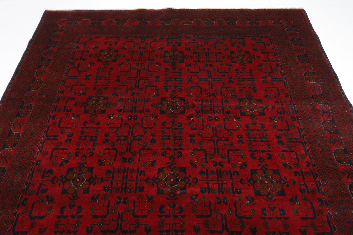 205 x 295 cm | Red Khal Mohammadi Afghan Tribal Hand Knotted Wool Carpet
