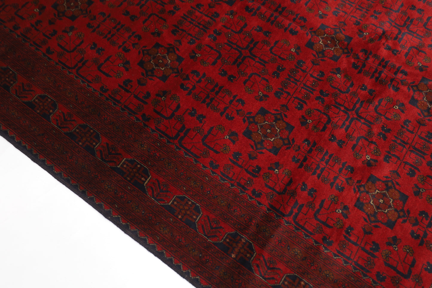 205 x 295 cm | Red Khal Mohammadi Afghan Tribal Hand Knotted Wool Carpet