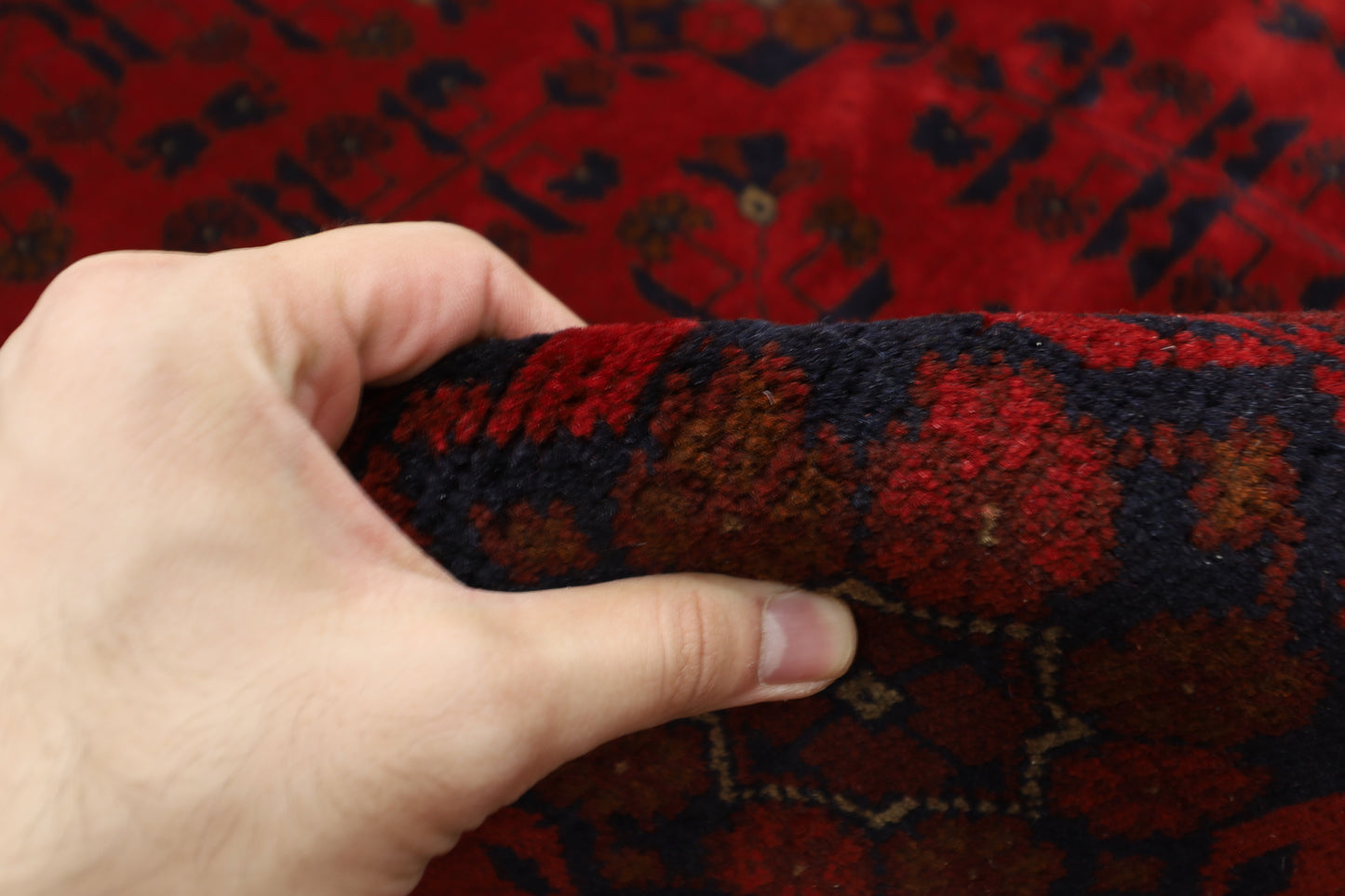 205 x 295 cm | Red Khal Mohammadi Afghan Tribal Hand Knotted Wool Carpet