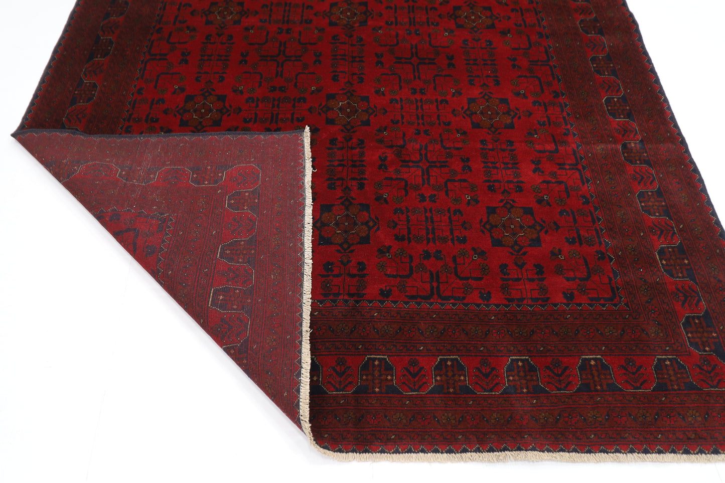 205 x 295 cm | Red Khal Mohammadi Afghan Tribal Hand Knotted Wool Carpet
