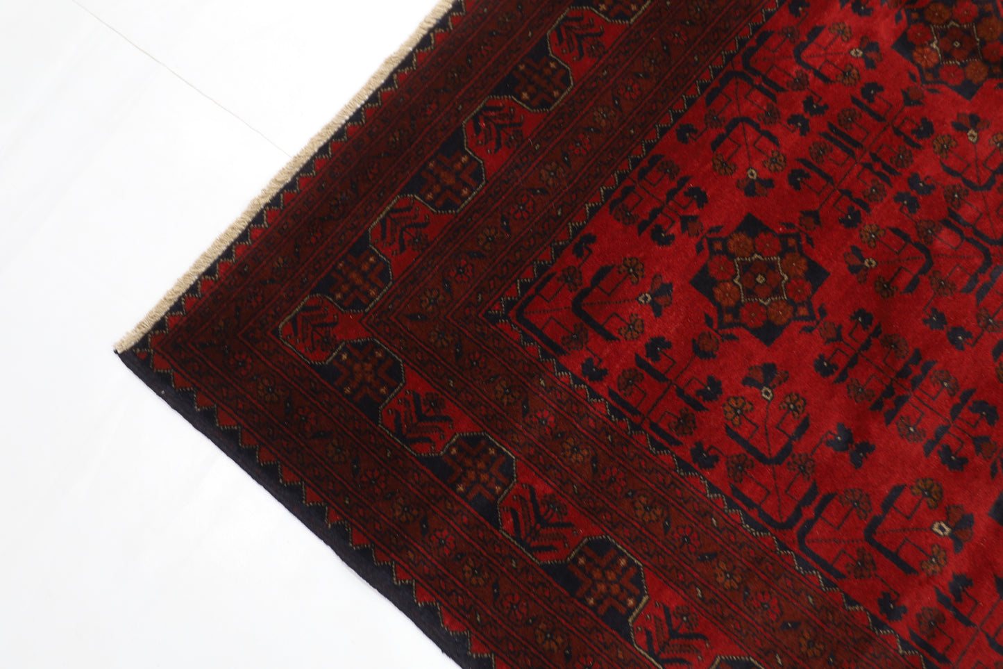 205 x 295 cm | Red Khal Mohammadi Afghan Tribal Hand Knotted Wool Carpet