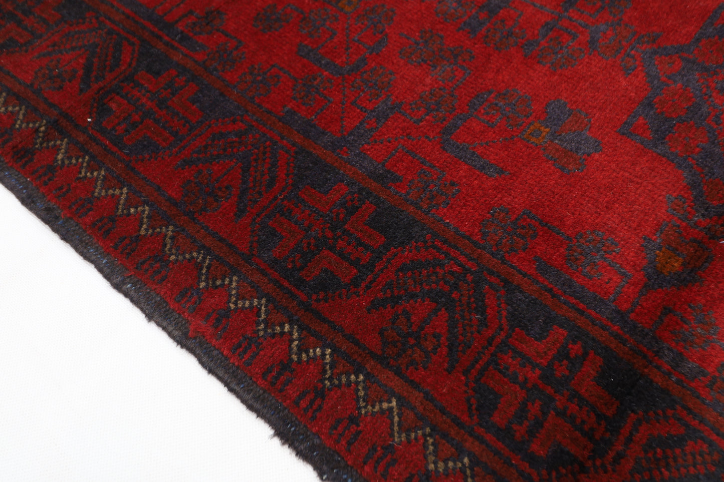 82 x 119 cm | Red Khal Mohammadi Afghan Tribal Hand Knotted Wool Carpet
