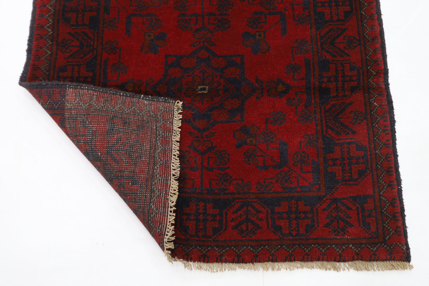 82 x 119 cm | Red Khal Mohammadi Afghan Tribal Hand Knotted Wool Carpet