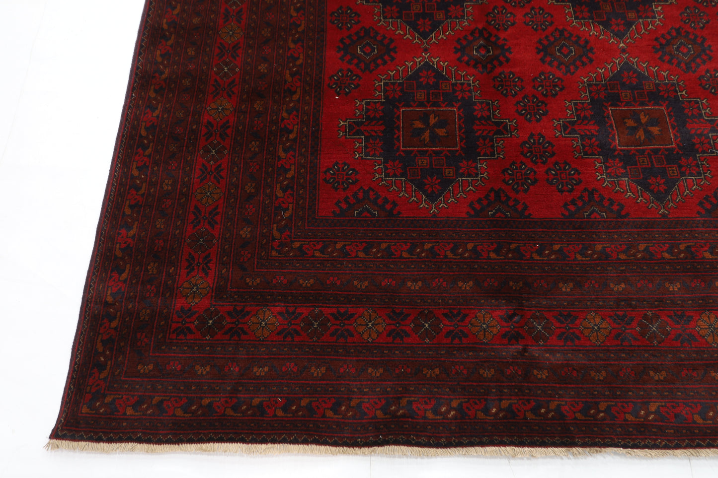 302 x 386 cm | Red Khal Mohammadi Afghan Tribal Hand Knotted Wool Carpet
