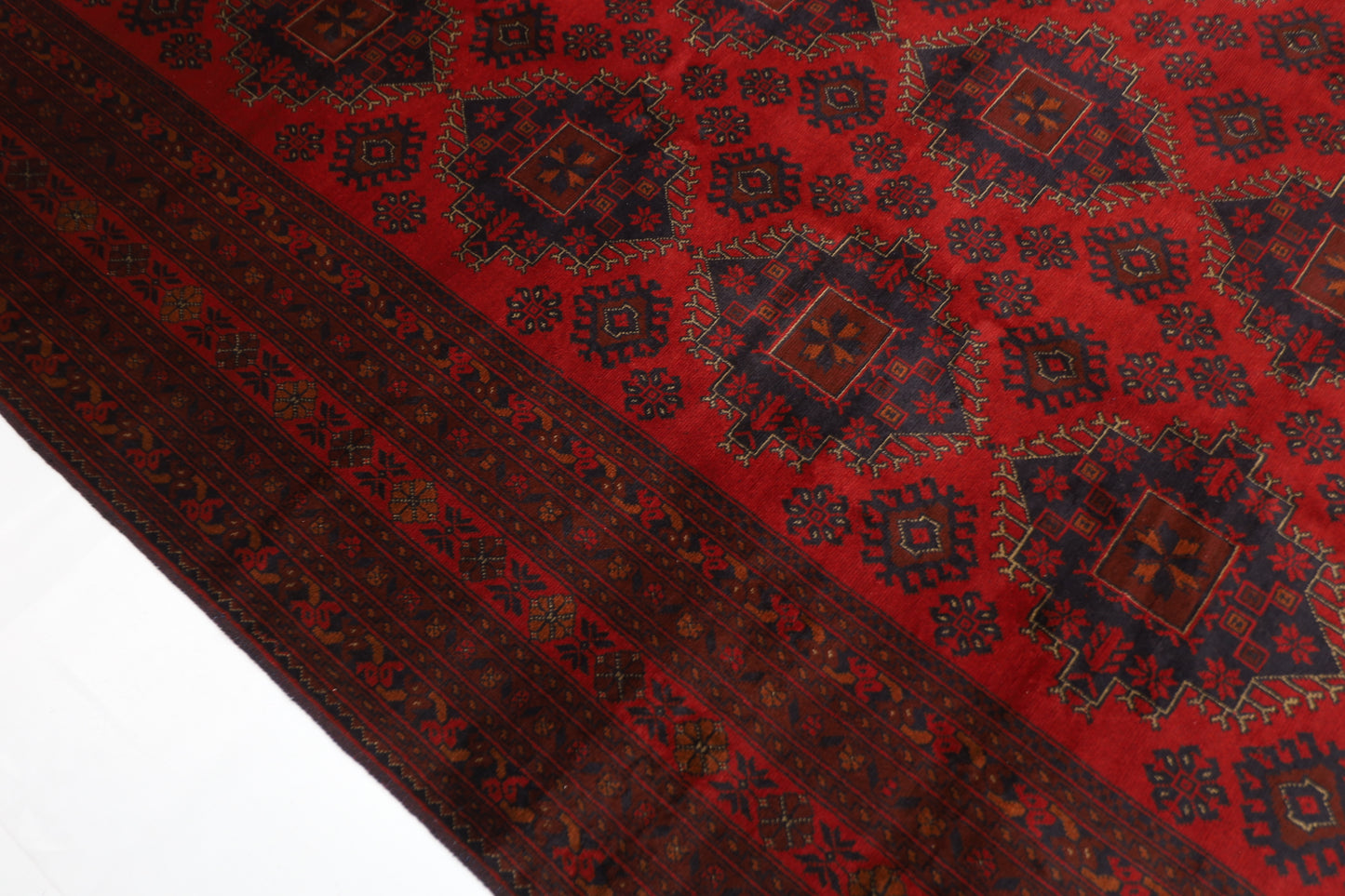 302 x 386 cm | Red Khal Mohammadi Afghan Tribal Hand Knotted Wool Carpet