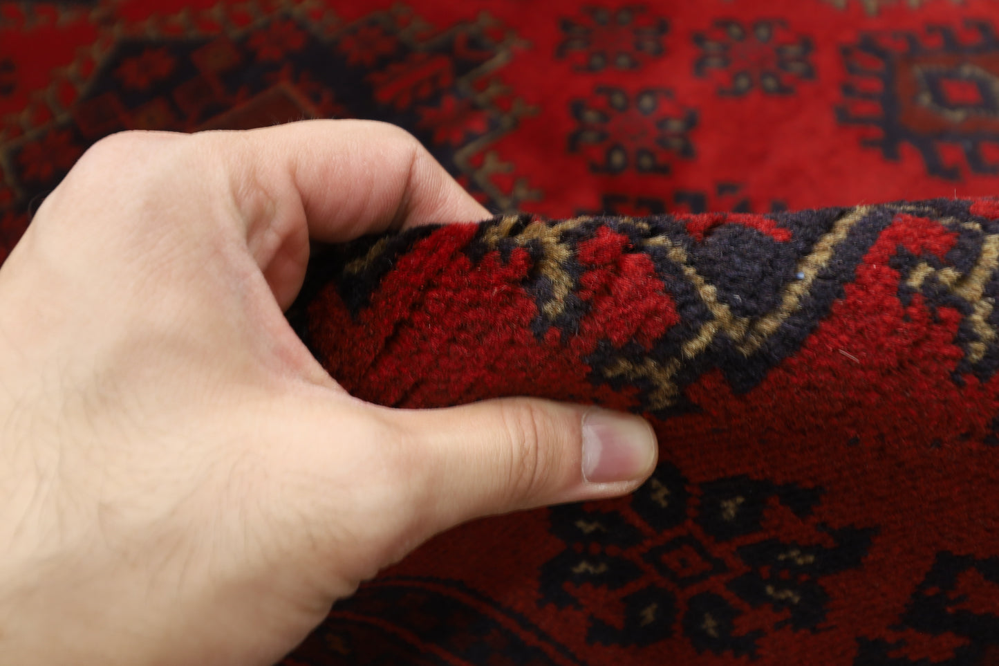 302 x 386 cm | Red Khal Mohammadi Afghan Tribal Hand Knotted Wool Carpet
