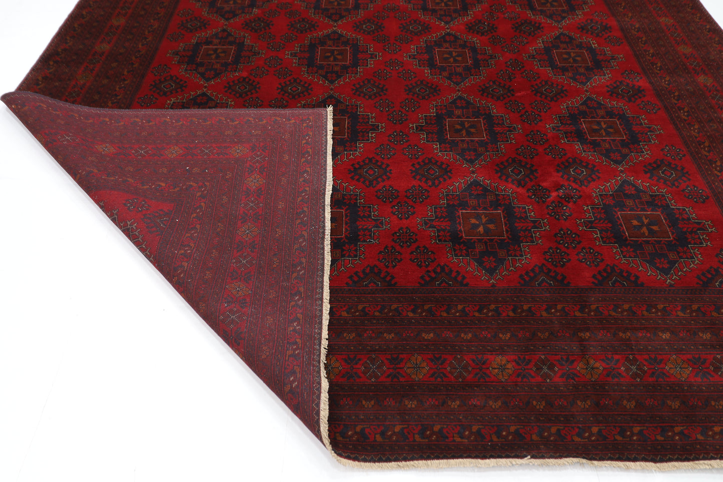 302 x 386 cm | Red Khal Mohammadi Afghan Tribal Hand Knotted Wool Carpet