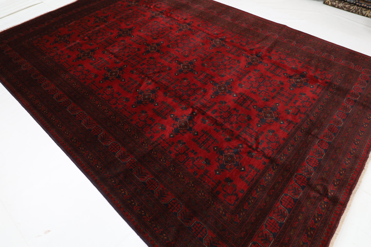 252 x 362 cm | Red Khal Mohammadi Afghan Tribal Hand Knotted Wool Carpet