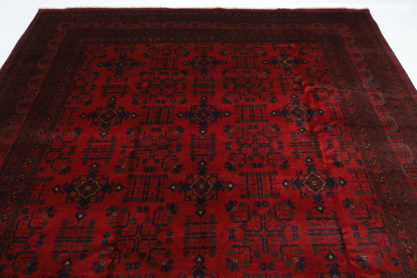 252 x 362 cm | Red Khal Mohammadi Afghan Tribal Hand Knotted Wool Carpet