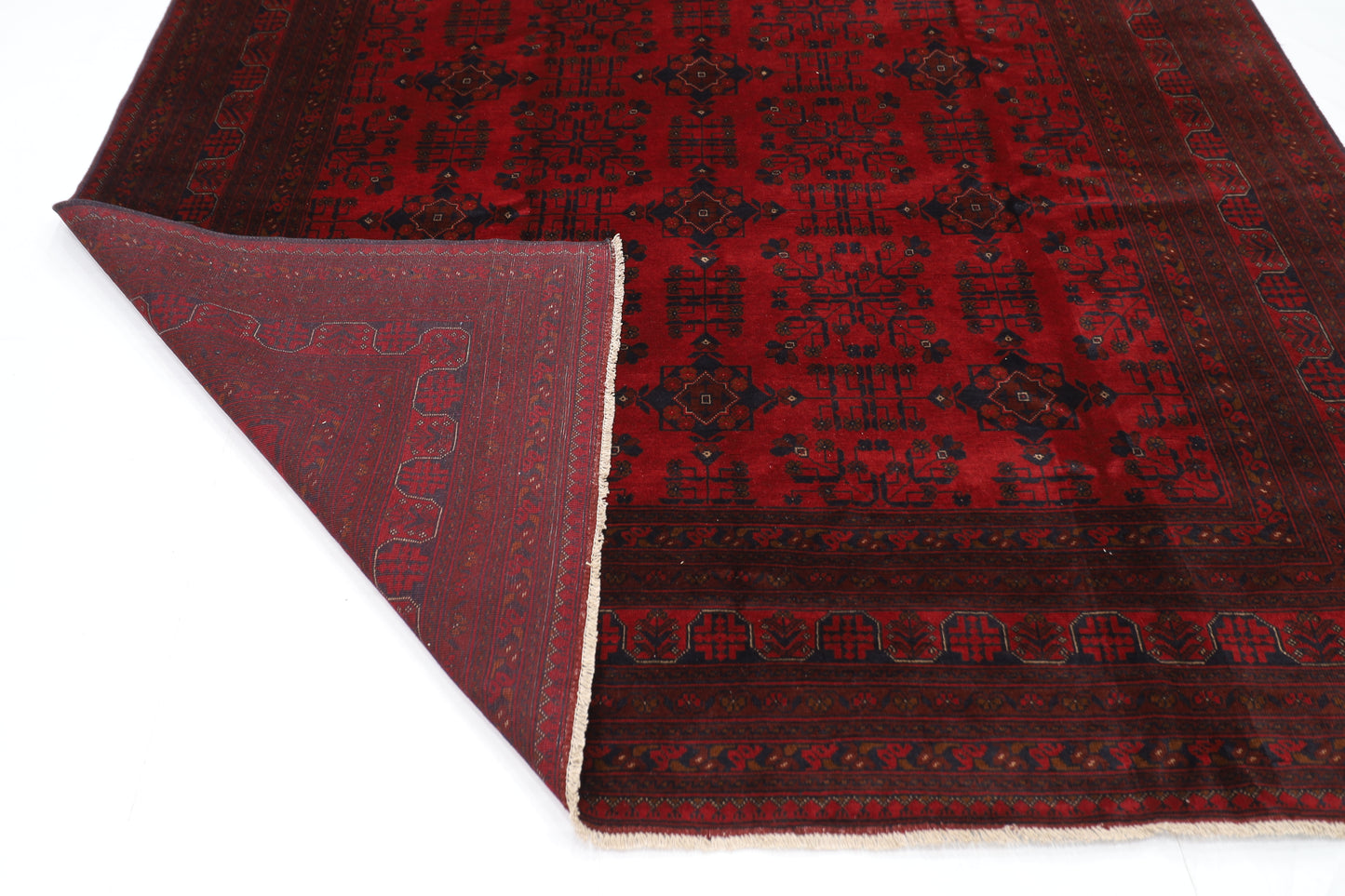 252 x 362 cm | Red Khal Mohammadi Afghan Tribal Hand Knotted Wool Carpet