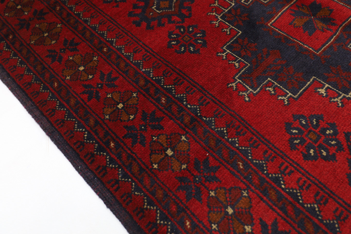 100 x 147 cm | Red Khal Mohammadi Afghan Tribal Hand Knotted Wool Carpet