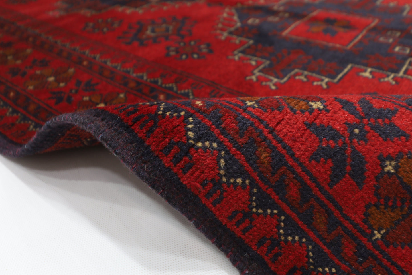 100 x 147 cm | Red Khal Mohammadi Afghan Tribal Hand Knotted Wool Carpet