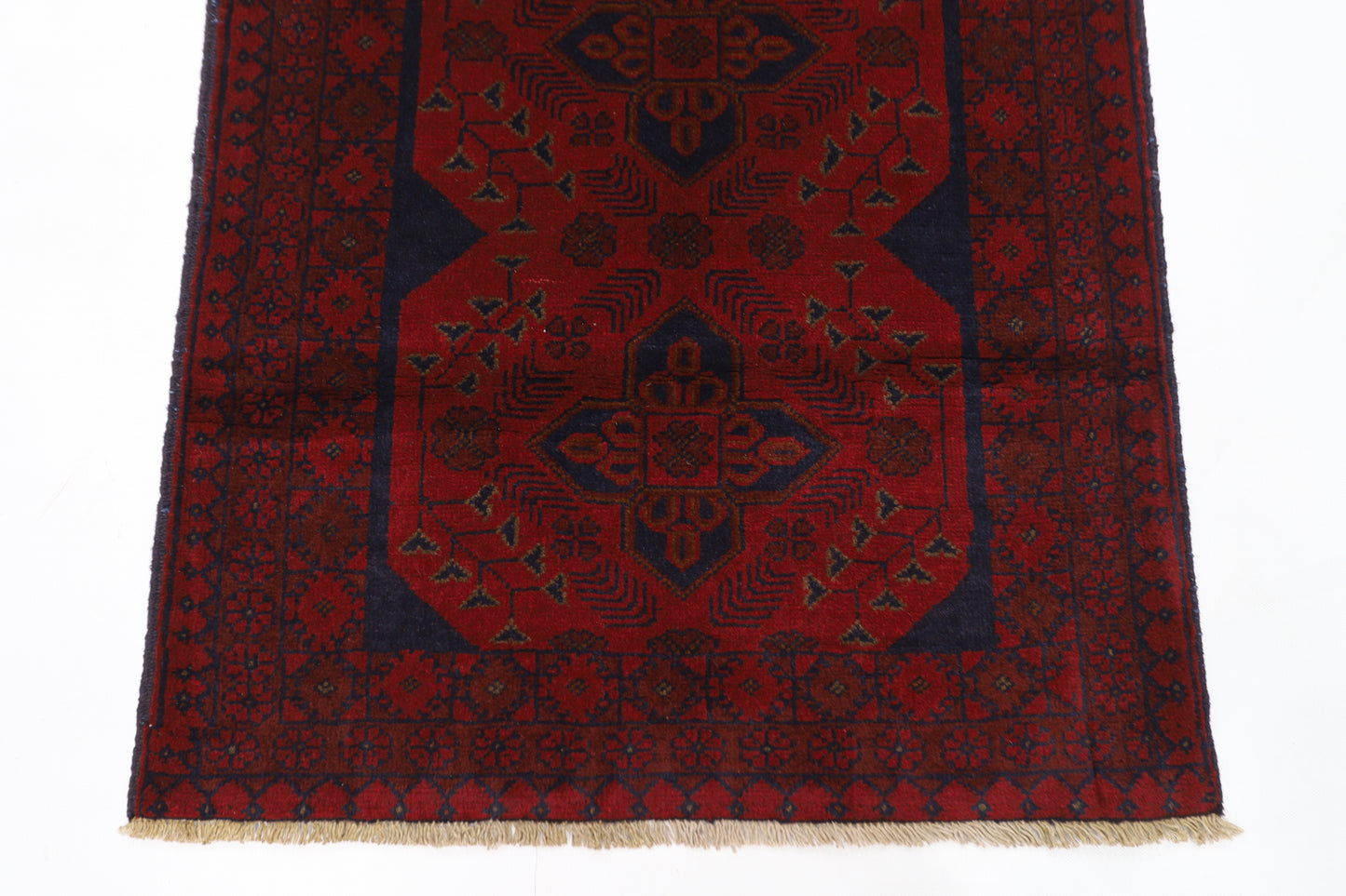 80 x 122 cm | Red Khal Mohammadi Afghan Tribal Hand Knotted Wool Carpet