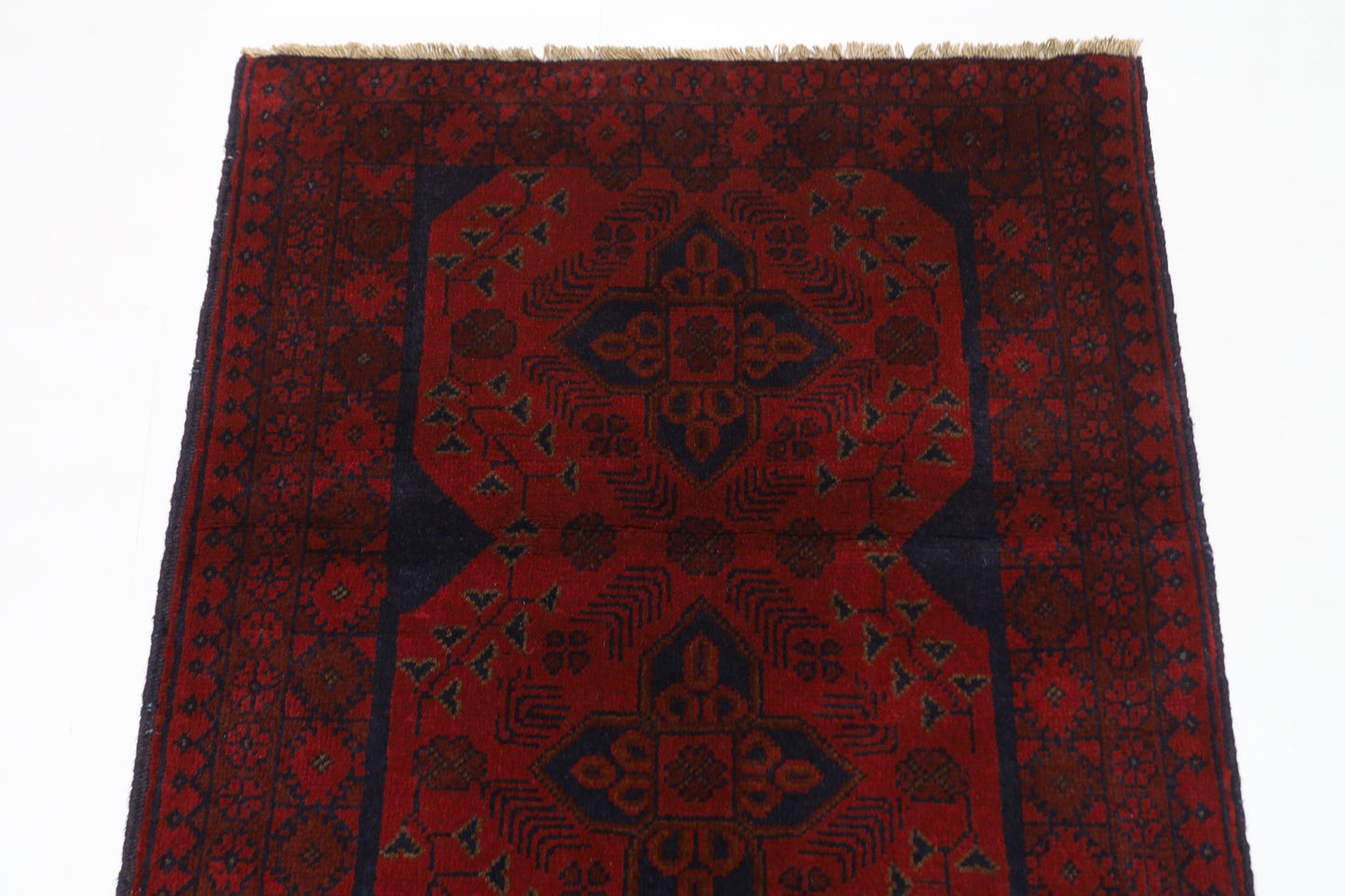 80 x 122 cm | Red Khal Mohammadi Afghan Tribal Hand Knotted Wool Carpet