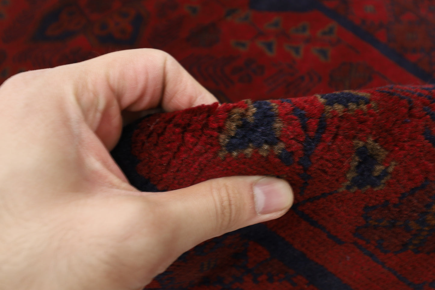 80 x 122 cm | Red Khal Mohammadi Afghan Tribal Hand Knotted Wool Carpet