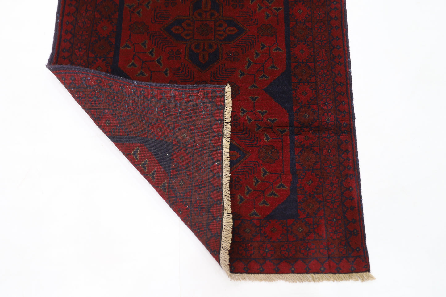 80 x 122 cm | Red Khal Mohammadi Afghan Tribal Hand Knotted Wool Carpet