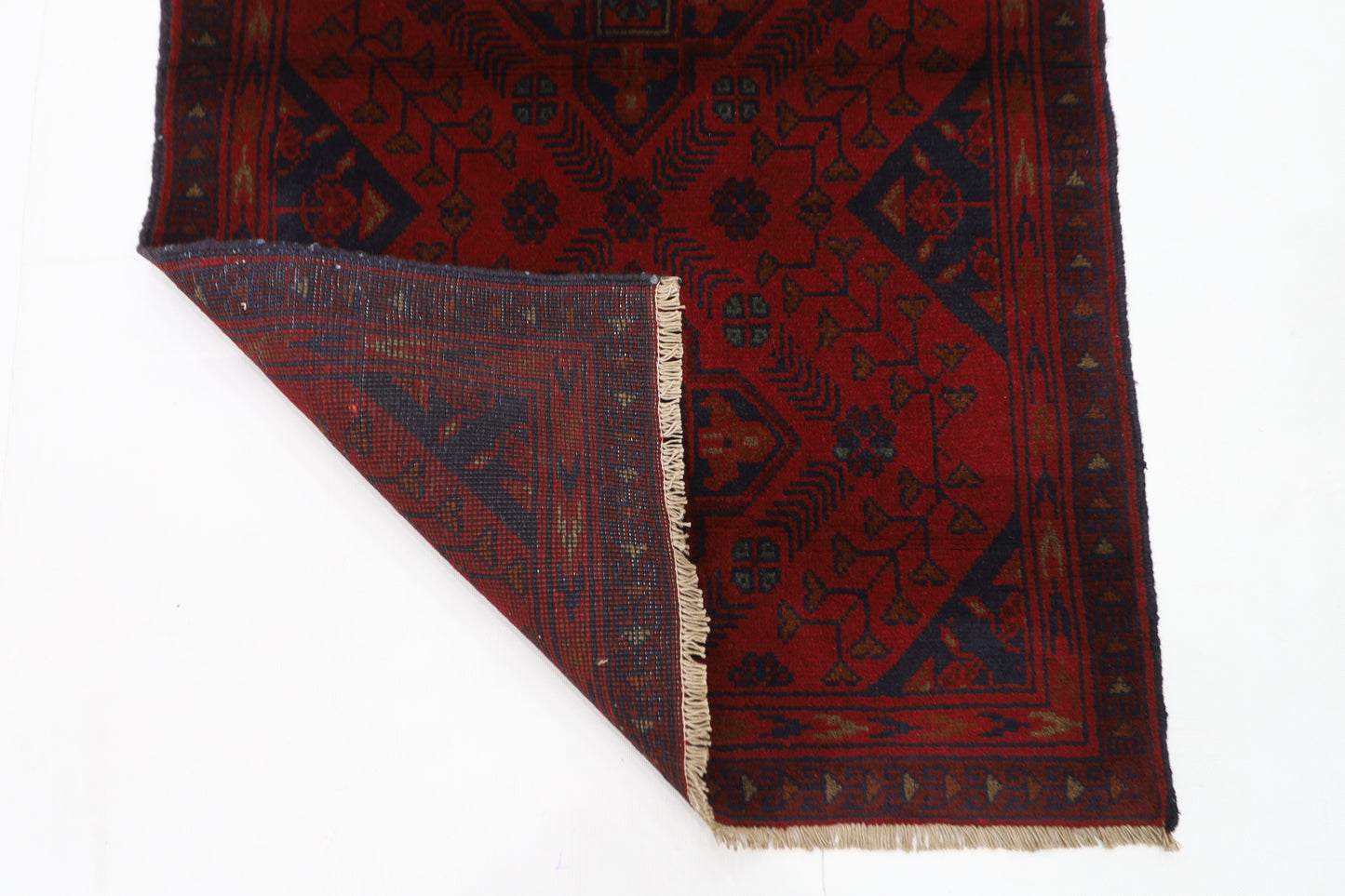 80 x 122 cm | Red Khal Mohammadi Afghan Tribal Hand Knotted Wool Carpet