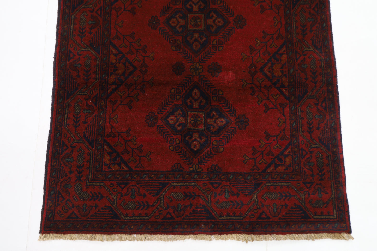 81 x 122 cm | Red Khal Mohammadi Afghan Tribal Hand Knotted Wool Carpet