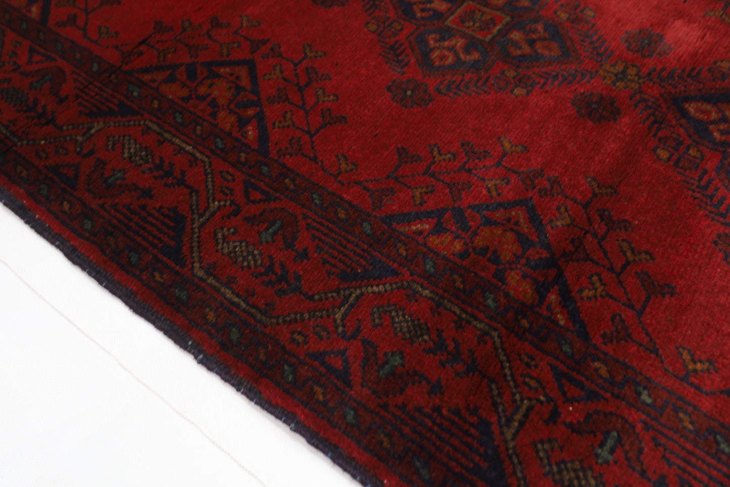 81 x 122 cm | Red Khal Mohammadi Afghan Tribal Hand Knotted Wool Carpet