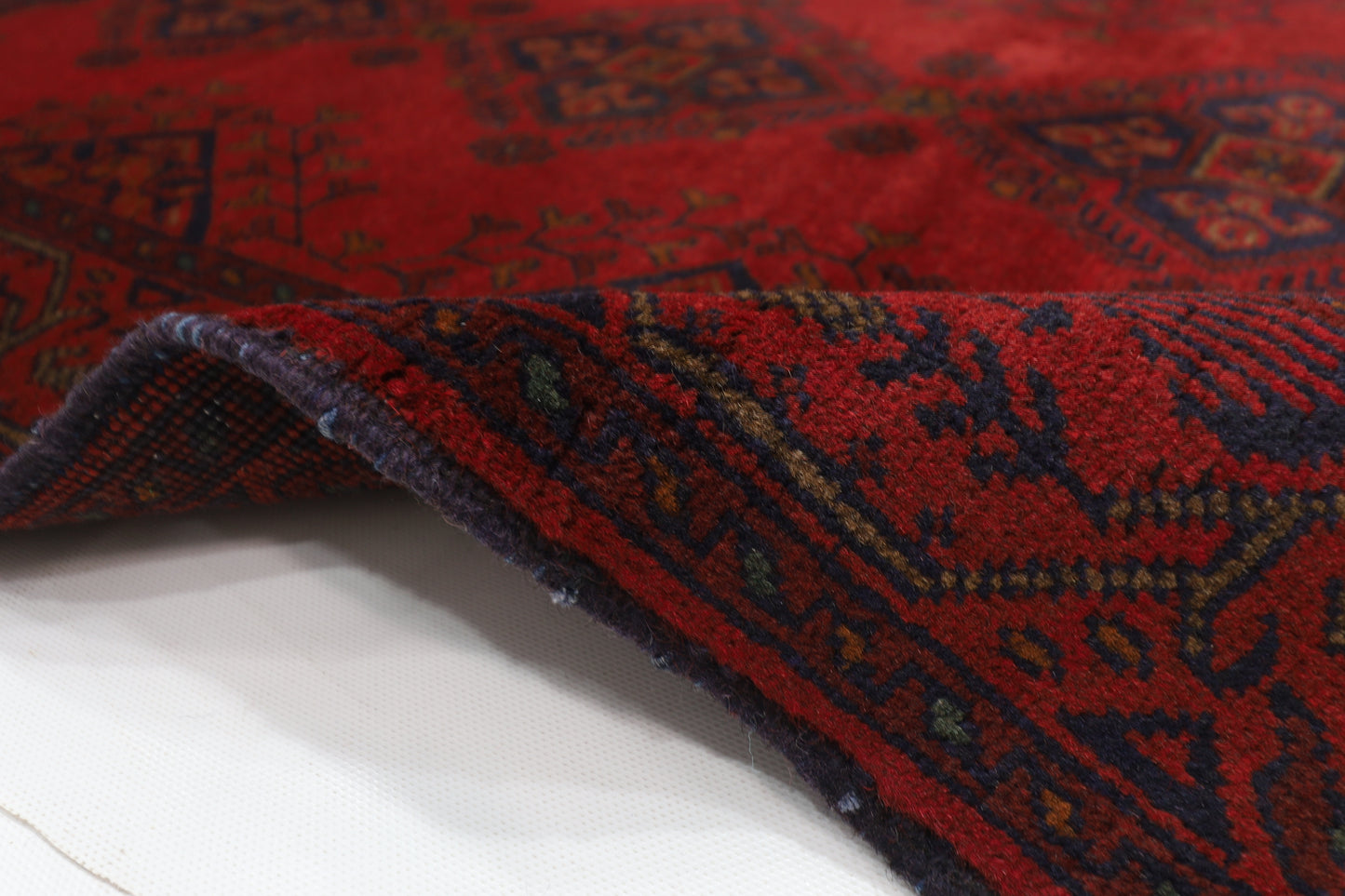 81 x 122 cm | Red Khal Mohammadi Afghan Tribal Hand Knotted Wool Carpet