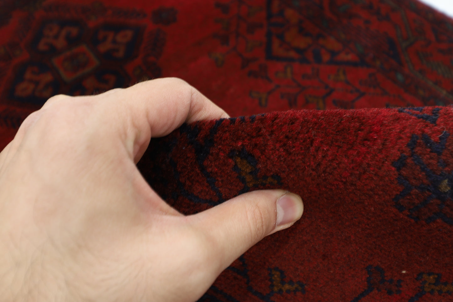 81 x 122 cm | Red Khal Mohammadi Afghan Tribal Hand Knotted Wool Carpet