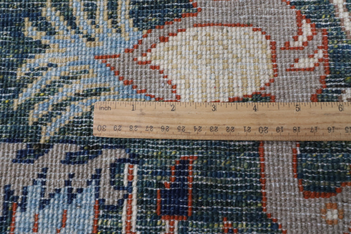 147 x 240 cm | Birds Green Hand Knotted Wool Afghan Carpet