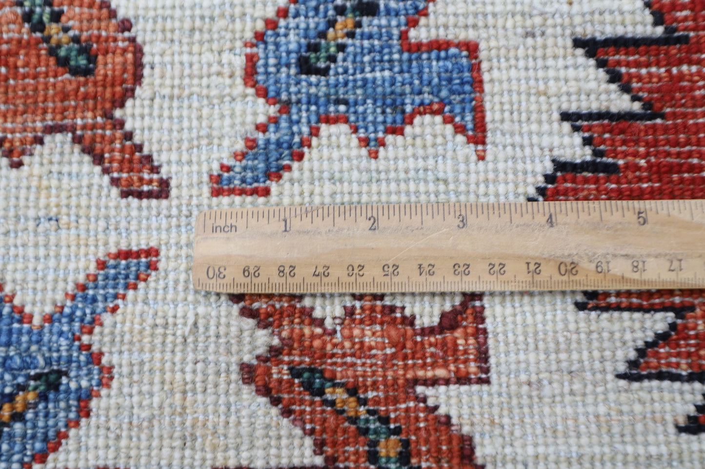 298 x 389 cm | Geometric Blue Area Rug Afghan Hand Knotted Veg Dye Wool carpet