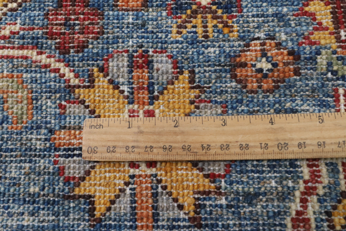 246 x 242 cm | Bidjar Green Round Hand Knotted Wool Afghan Carpet