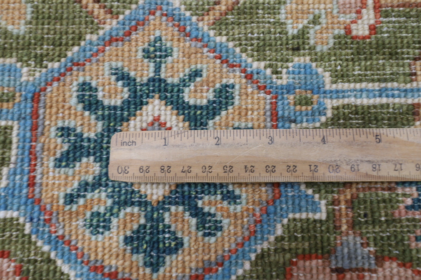 242 x 302 cm | Serapi Green Area Rug Afghan Hand Knotted Veg Dye Wool carpet