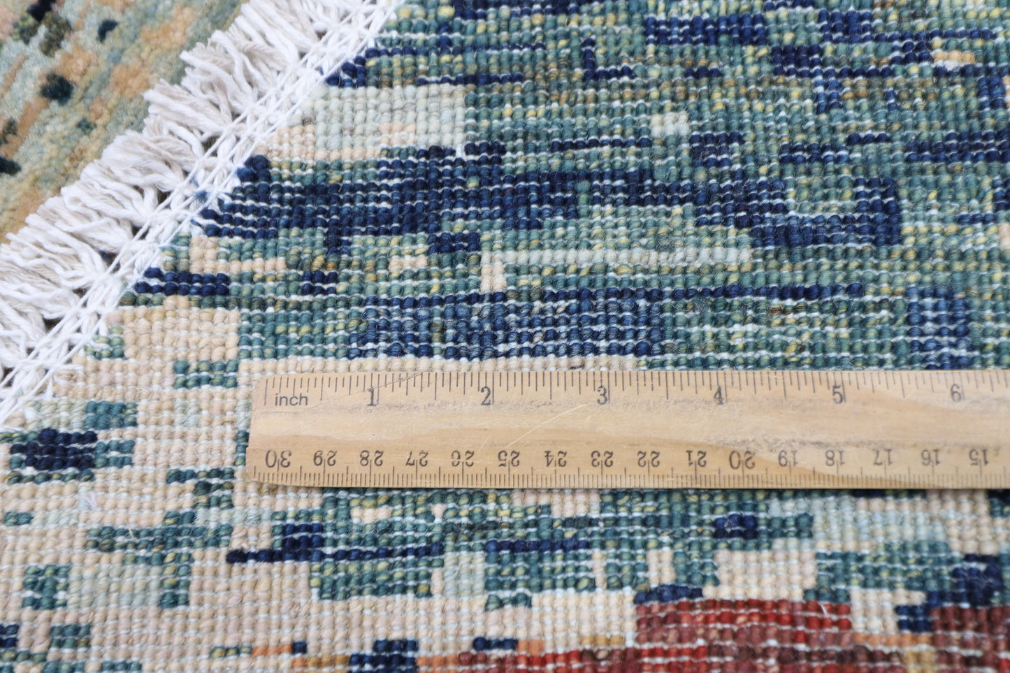296 x 293 cm | Oriental Abstract Round Rug Afghan Hand Knotted Veg Dye Wool carpet