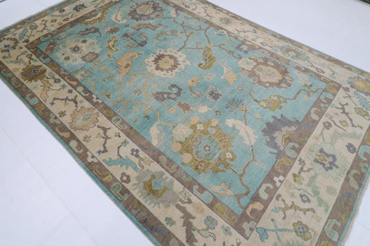 197 x 302 cm | Floral Oushak Tribal Area Rug Afghan Hand Knotted veg Dye Wool carpet