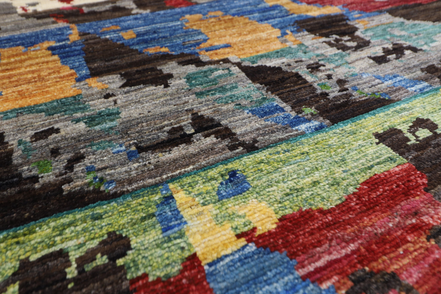 250 x 293 cm | Abstract Afghan Tribal Hand Knotted Carpet