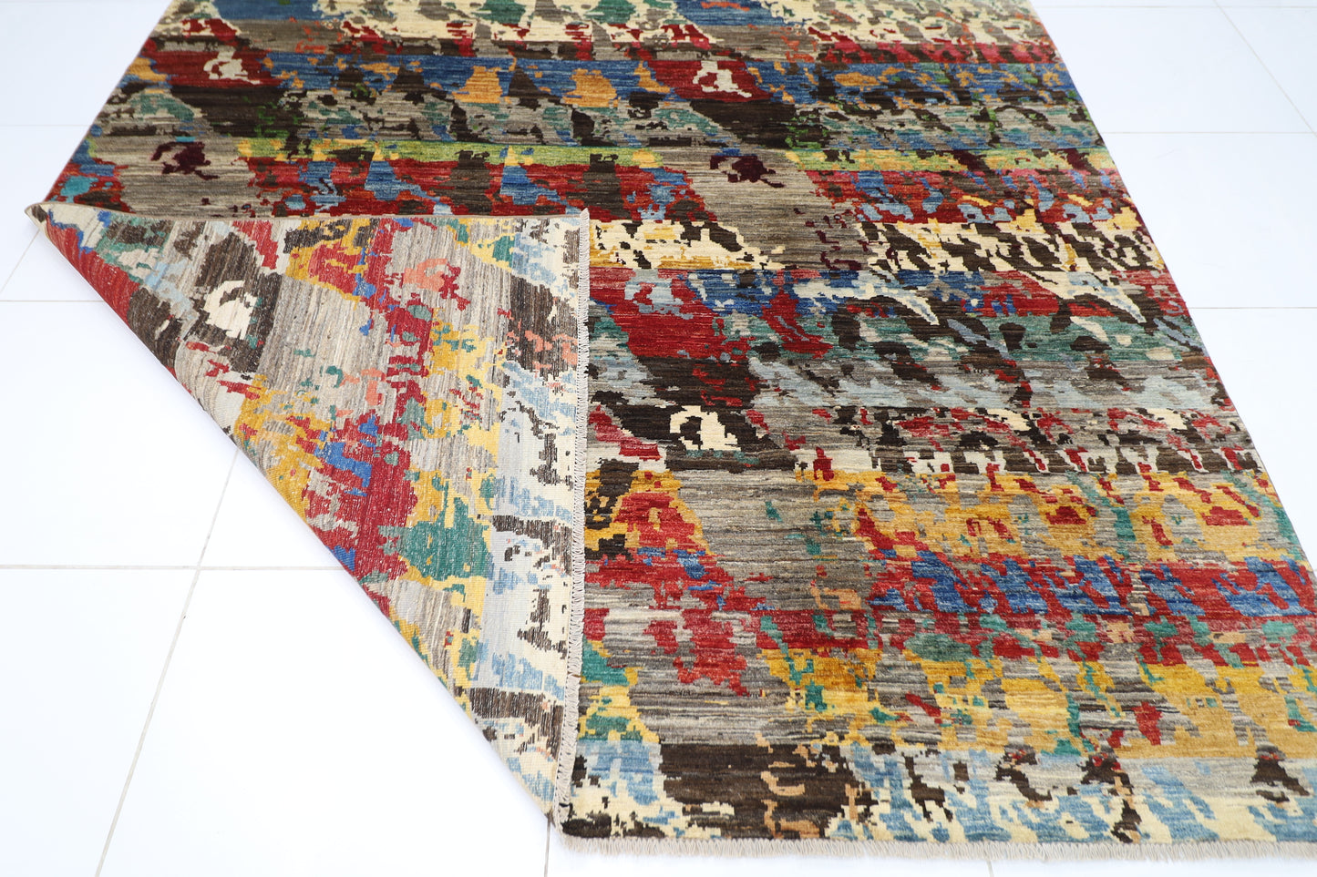 250 x 293 cm | Abstract Afghan Tribal Hand Knotted Carpet