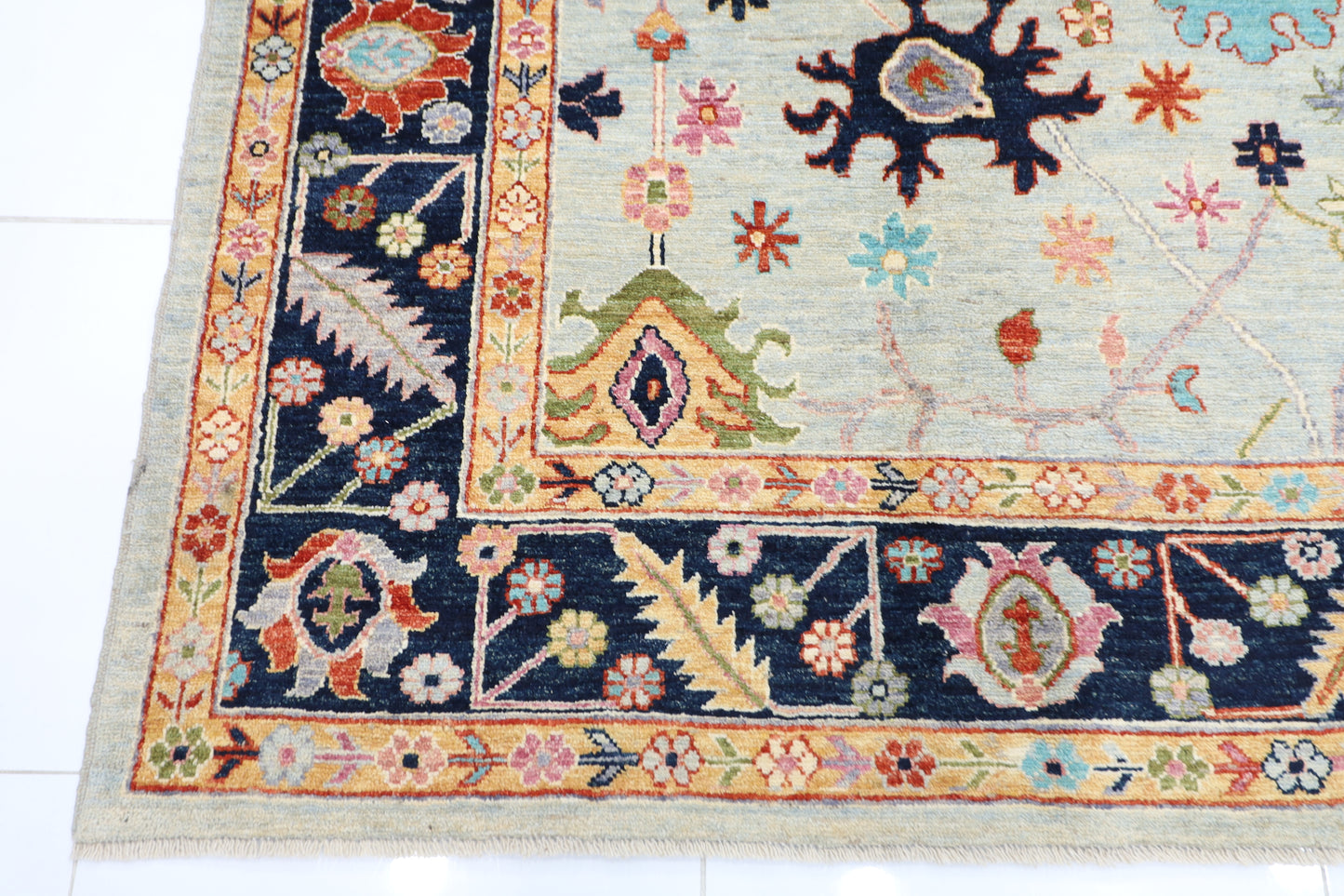 258 x 299 cm | Oushak Afghan Tribal Hand Knotted Carpet