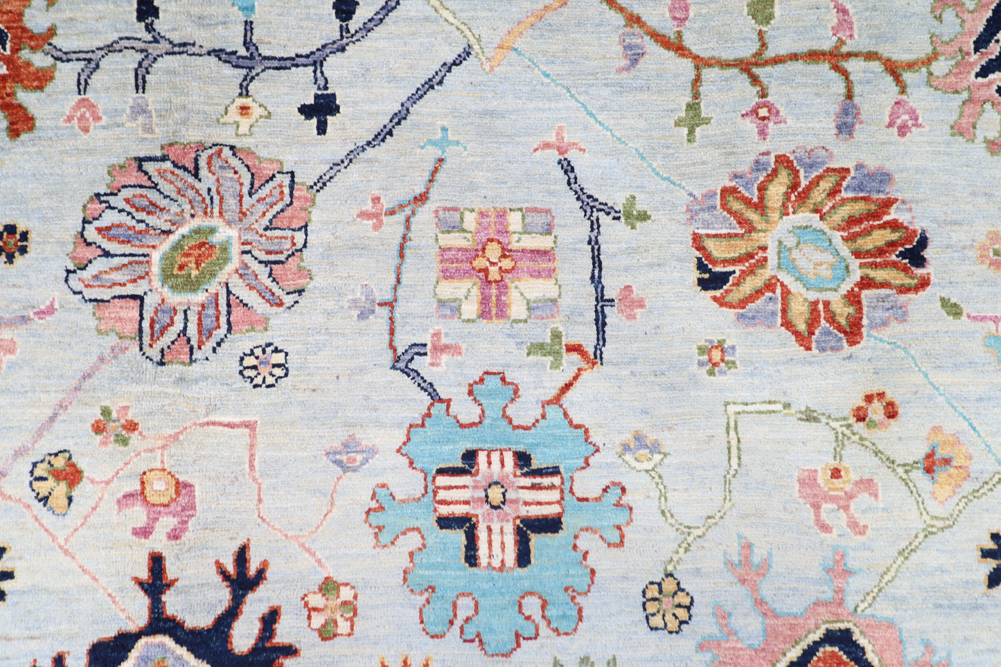 258 x 299 cm | Oushak Afghan Tribal Hand Knotted Carpet