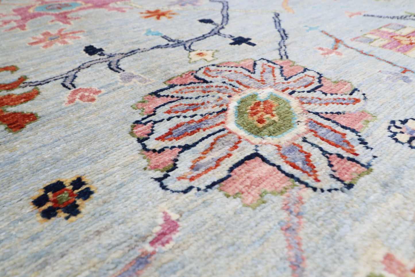258 x 299 cm | Oushak Afghan Tribal Hand Knotted Carpet