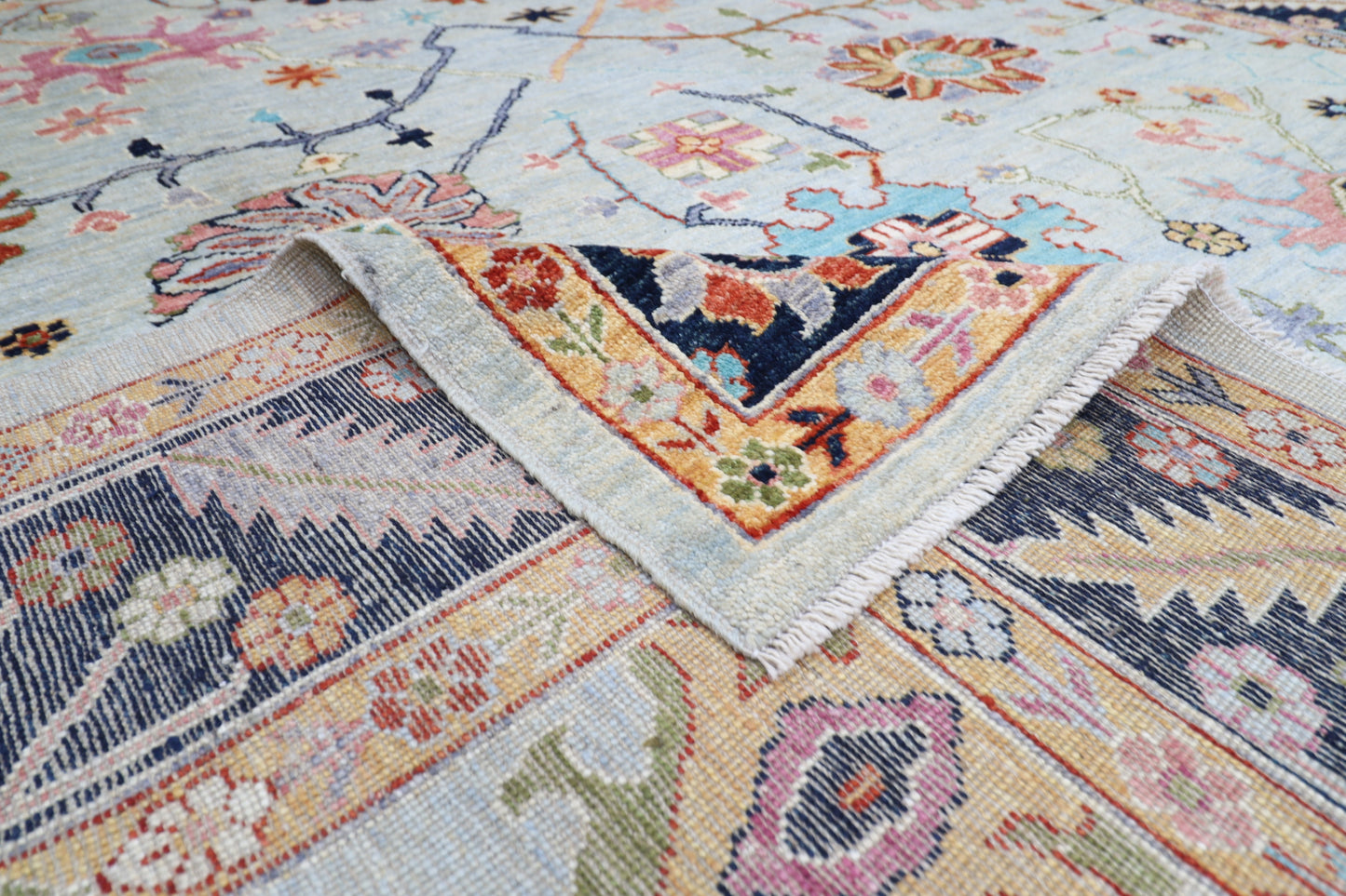258 x 299 cm | Oushak Afghan Tribal Hand Knotted Carpet