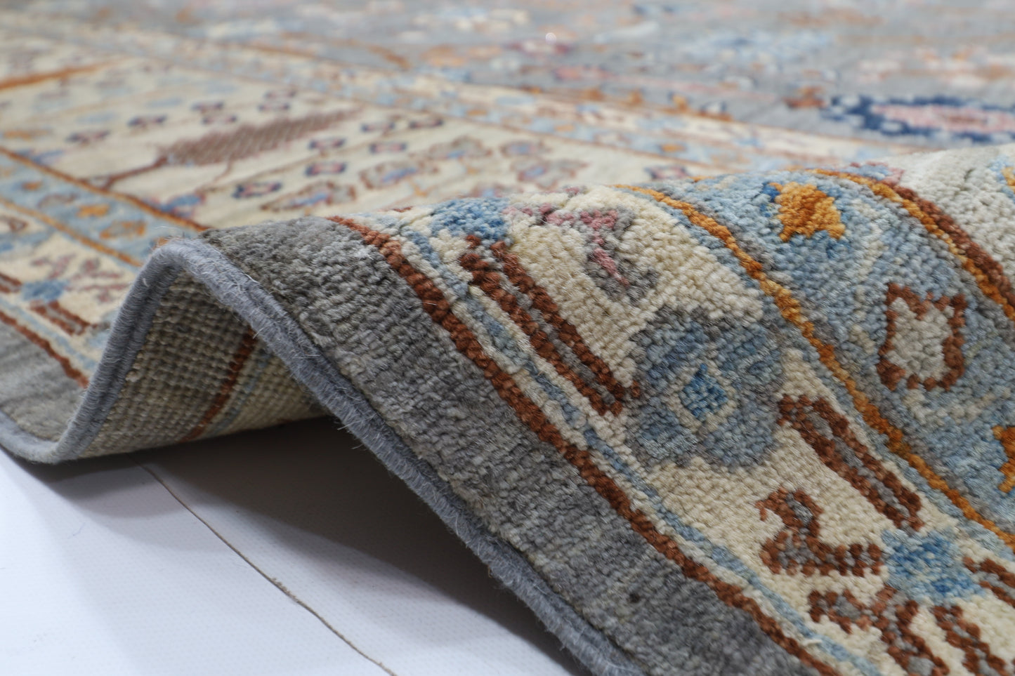 303 x 428 cm | Gray Bidjar Afghan Tribal Hand Knotted Wool Carpet