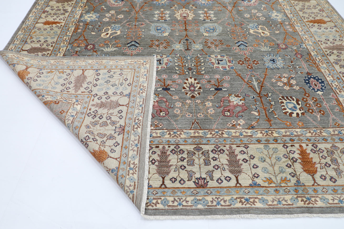 303 x 428 cm | Gray Bidjar Afghan Tribal Hand Knotted Wool Carpet