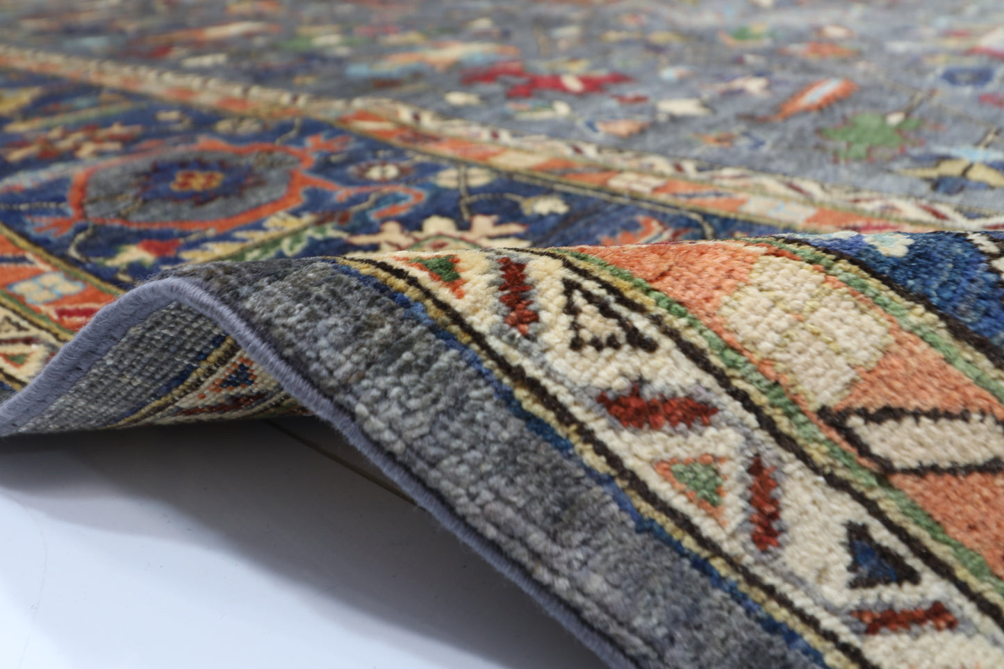 279 x 374 cm | Grey Afghan Tribal Hand Knotted Carpet